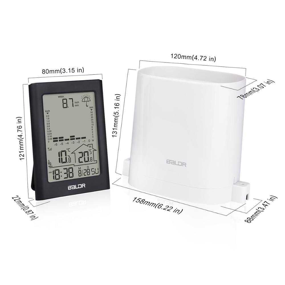 Baldr – compteur de pluie sans fil, Station météo intérieure/extérieure, enregistreur de température, directe