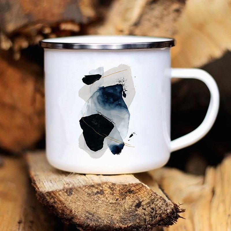 Joyfair Lot De 6 Tasses à Café En émail, 350 Ml, Rouge/noir/bleu/vert/jaune/ Blanc, En Porcelaine, Pour Le Camping, La Maison, Les Fêtes, Le Bureau, Portables Et Réutilisables