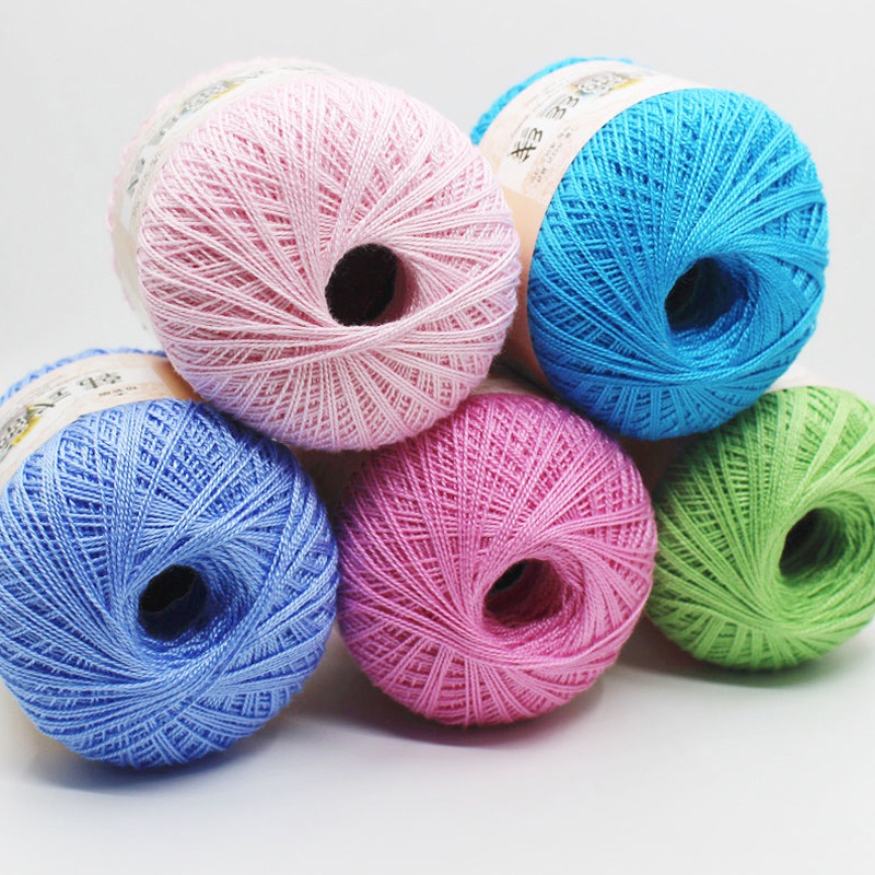50g/ball DIY Lace Cotton Yarn Sewing Thread Crochet Thread Hand Knitting Cotton Cord Mercerized