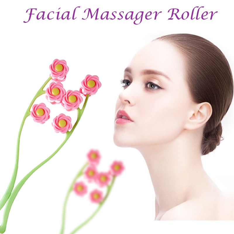 Gezichtsmassageroller, draagbaar, bloemvormig gezichtsmassageroller, antirimpel, facelift, afslankend, gezichtsontspanning, schoonheidstools