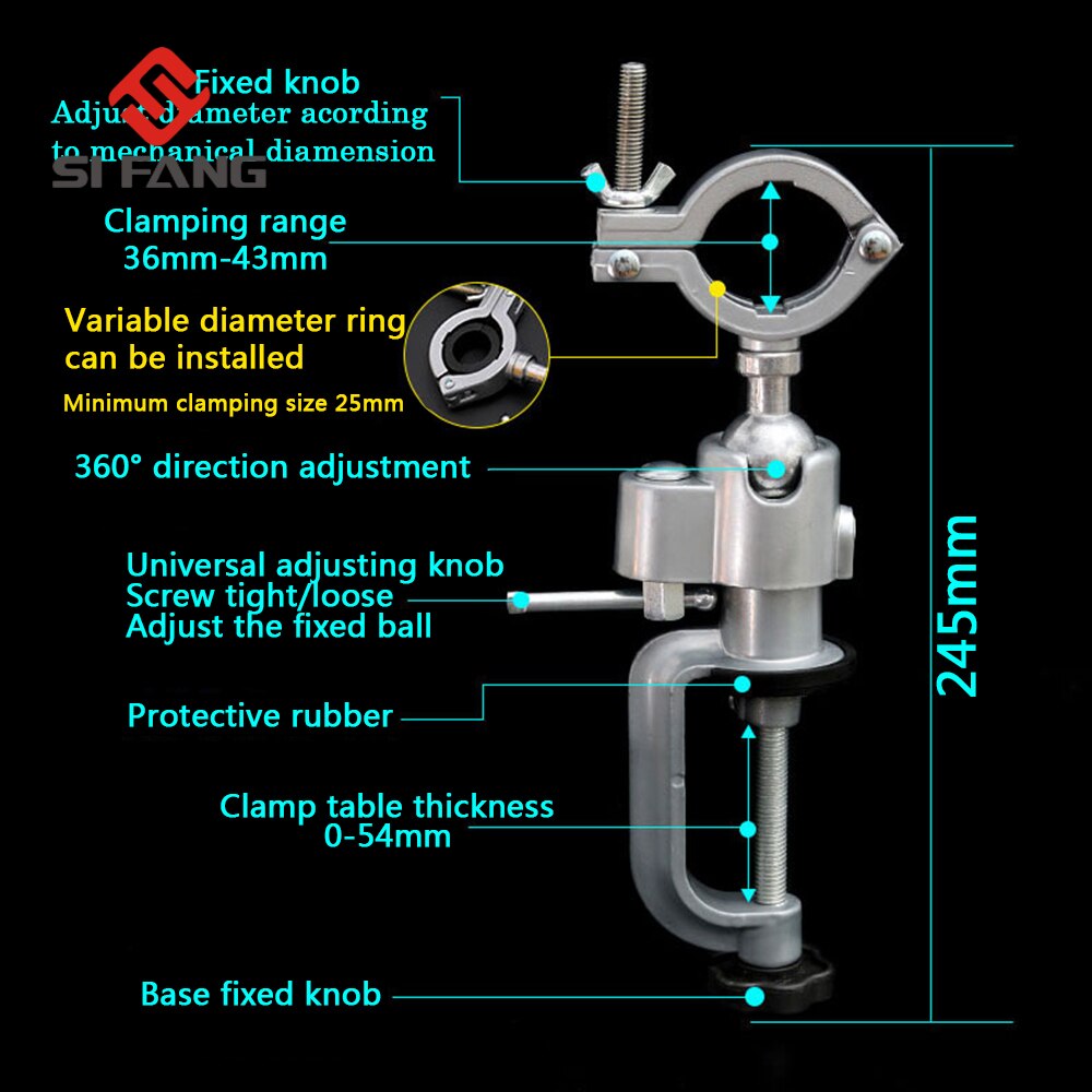 Universal 360 Degree Table Vise Bench Clamp Vises Grinder Holder Drill Stand for Craft Model Building Electronics Hobby