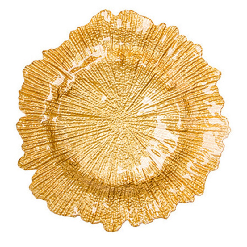 Reef Lader Plaat Decorating Service Plaat Diner Serveren Wedding Christmas Decor Tafel Plaats Instelling: Gold