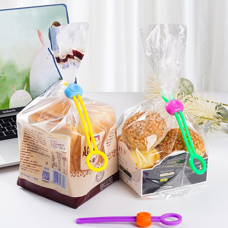 Clipe de vedação de saco de alimentos, clipes de vedação de frescor ajustável, corda de vedação multifuncional, organizador de cabo portátil, utensílios de cozinha