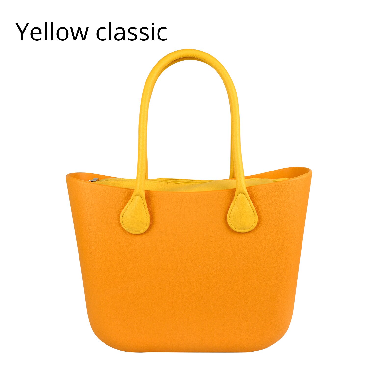 Obag Style Classic EVA Bag with Insert Inner Pocket Handles Colorful EVA Silicon Rubber Waterproof Women Handbag: yellow