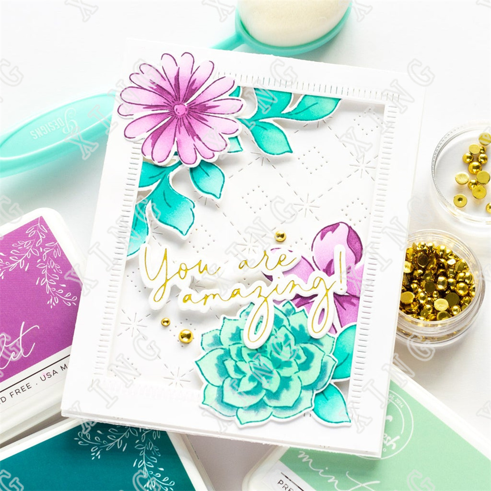 2022 Fancy Script Words Metal Cutting Foil Stencils Set Handmade Diy Scrapbooking Greeting Card Decoration