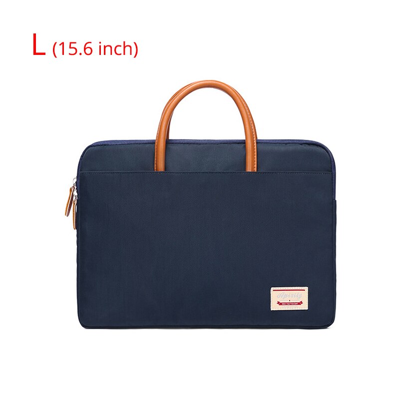 Pochette D'ordinateur Pour Femmes Document sac À Main Étanche Pochette Pour Ordinateur Portable Avec Poignée Pour 14 15 .6 pouces Ordinateur portable Sacs De Protection: L-navy.jpg