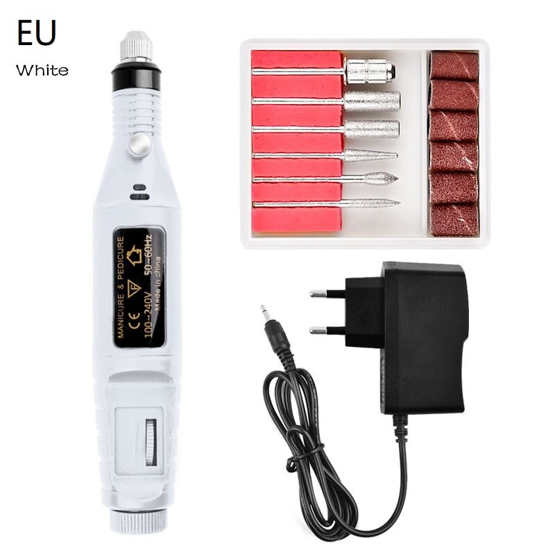 1Set Elektrische Nagel Boormachine Pen Apparaat Voor Manicure Frezen Elektrische Nail Sander Pedicure Manicure Gereedschap Kit: 07