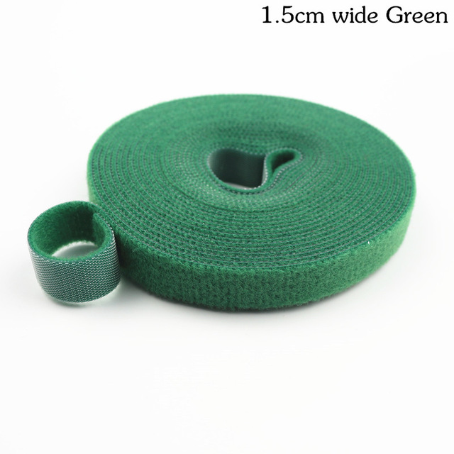 3 M Reusable Nylon Adhesive Fastener Tape Back to Back Power Wire Hooks Loops Fasteners Cable Ties Curtain Straps Magic Tape: 1.5CMx3M Green