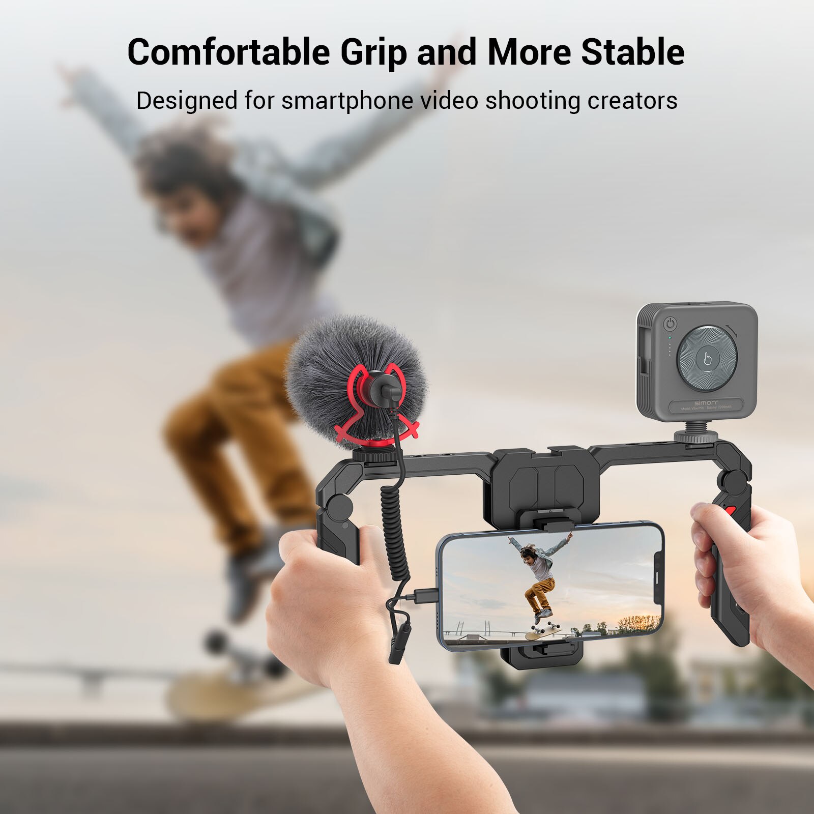 Smallrig Universele Smartphone Kooi Voor Iphone 13 Pro/Pro Max Met Opvouwbare Handgrepen Draadloze Controles Rig