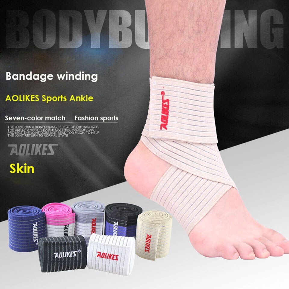 Aolikes 1Pcs 70Cm Enkel Ondersteuning Spiraalvormig Gewikkelde Bandage Volleybal Basketbal Enkel Orotection Verstelbare Elastische Banden: Skin