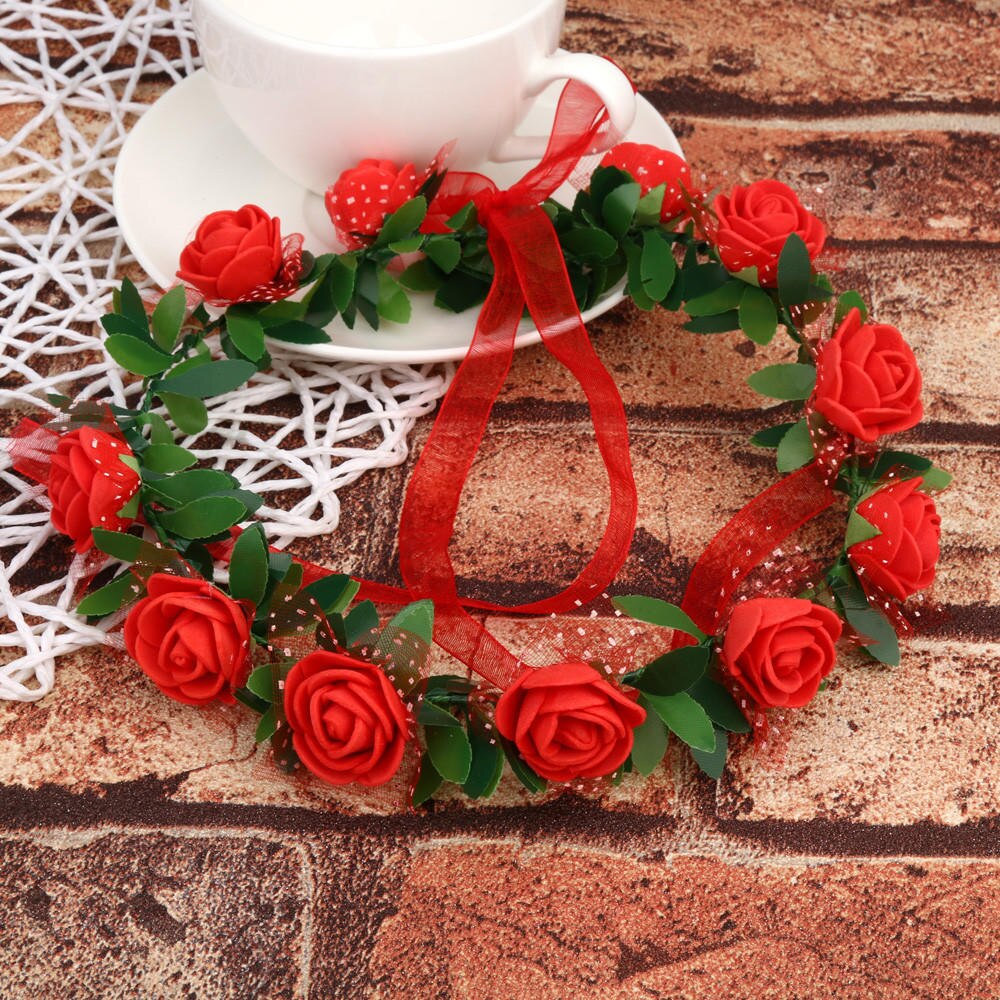 Guirnalda de flores artificiales para niños y adultos, tocado de corona, banda para el pelo, diadema, corona de princesa para novia, Decoración de cumpleaños y boda