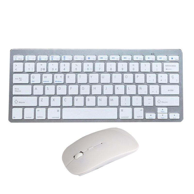 Draadloze Toetsenbord-muis Combo – 2.4G + Bluetooth Dual Mode, Oplaadbaar, Ultradun 10 Inch, Stille Muis Met 3 DPI-niveaus, Voor Android, IOS En Windows 4 miniatura