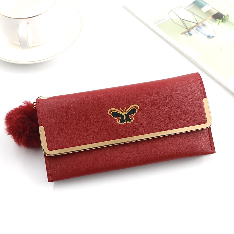 Lange frauen Brieftasche Weibliche Geldbörsen Quaste Karte Halfter Brieftaschen Weibliche Pu Leder Kupplung Geld Tasche Pu Leder Brieftasche: verrotten