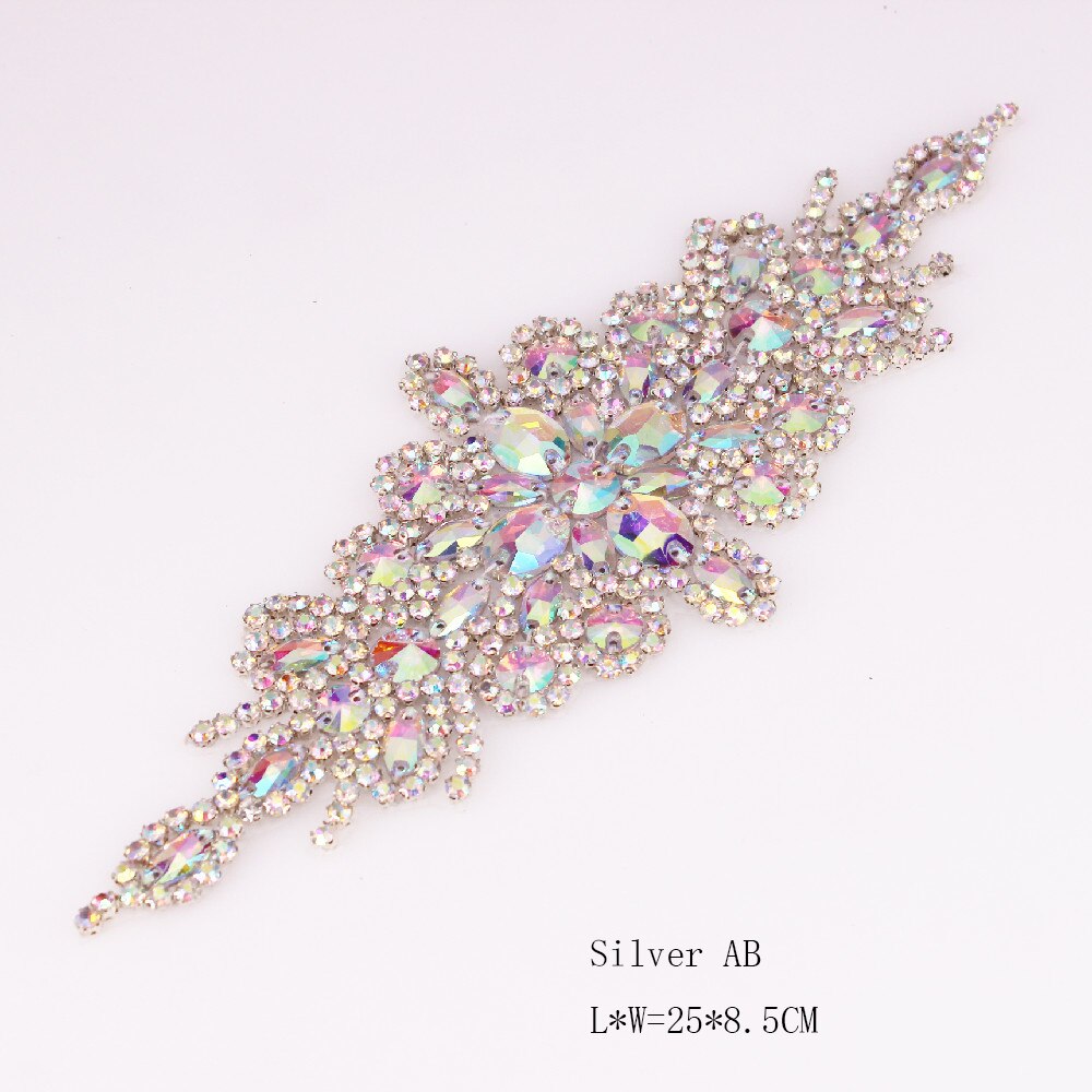 Hox Fix Iron On Rhinestone Applicaties Voor Wedding Riem Schoenen Jasje Sieraden Diy Naaien Op Strass Applicaties Bridal Accessoires: Silver AB