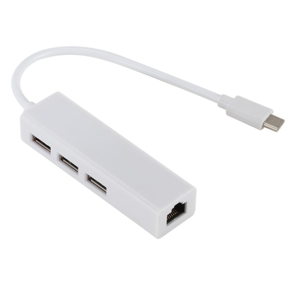 USB 3.1 HUB TYP C auf Ethernet Netzwerk LAN Adapter 100 Mbit/s RJ45 USB-C mit 3 Ports USB HUB Splitter für MacBook Pro Laptop