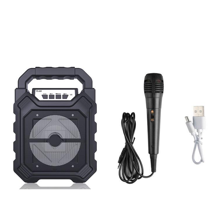 Portable bluetooth speaker Big Power Wireless Stereo bluetooth speaker bass Support USB/ TF Card/ AUX-in/ FM Wired Microphone: Black upgrade