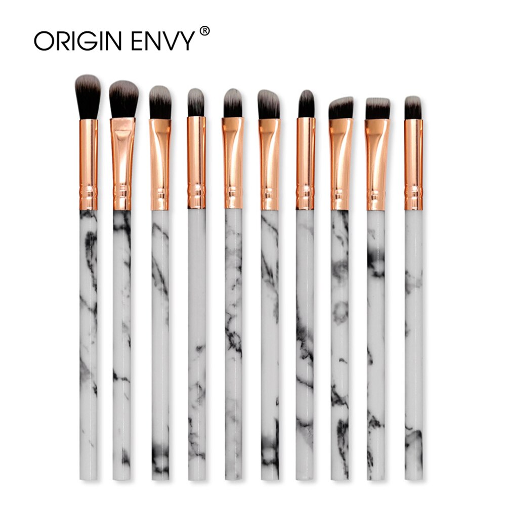 ORIGIN ENVY 10 Pcs makeup brush Set tools Powder Foundation Eyeshadow Lip Eyeliner Blush Marble Face Makeup Brushes: 10pcs-4