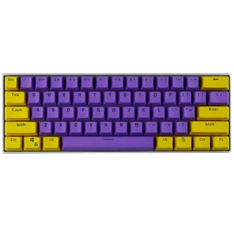 61 chaves pbt doubleshot backlit keycaps conjunto perfil oem para mx teclado mecânico do jogo ansi gh60 rk61/alt61/annie/poker gk61: Lakers II