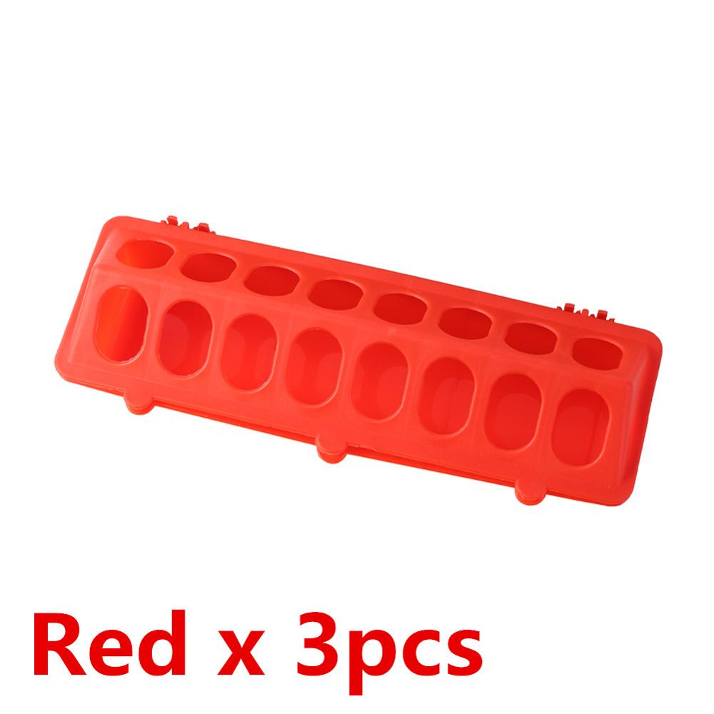 Plastic Flip-Top Poultry Ground Feeder Chicken Feeder Trough Chicken Farming Tool Chicken Pigeons Drink Water Dishes Dispenser: Red
