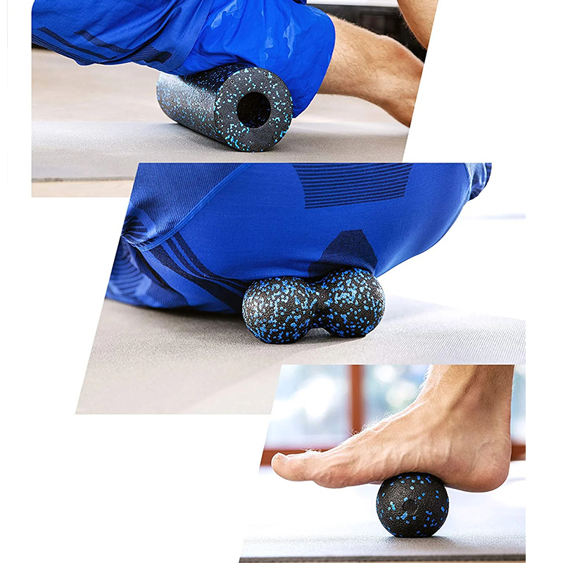 Ensemble de rouleaux en mousse haute densité 4 en 1, colonne de Yoga, massage des jambes, du dos et du cou, exercice musculaire