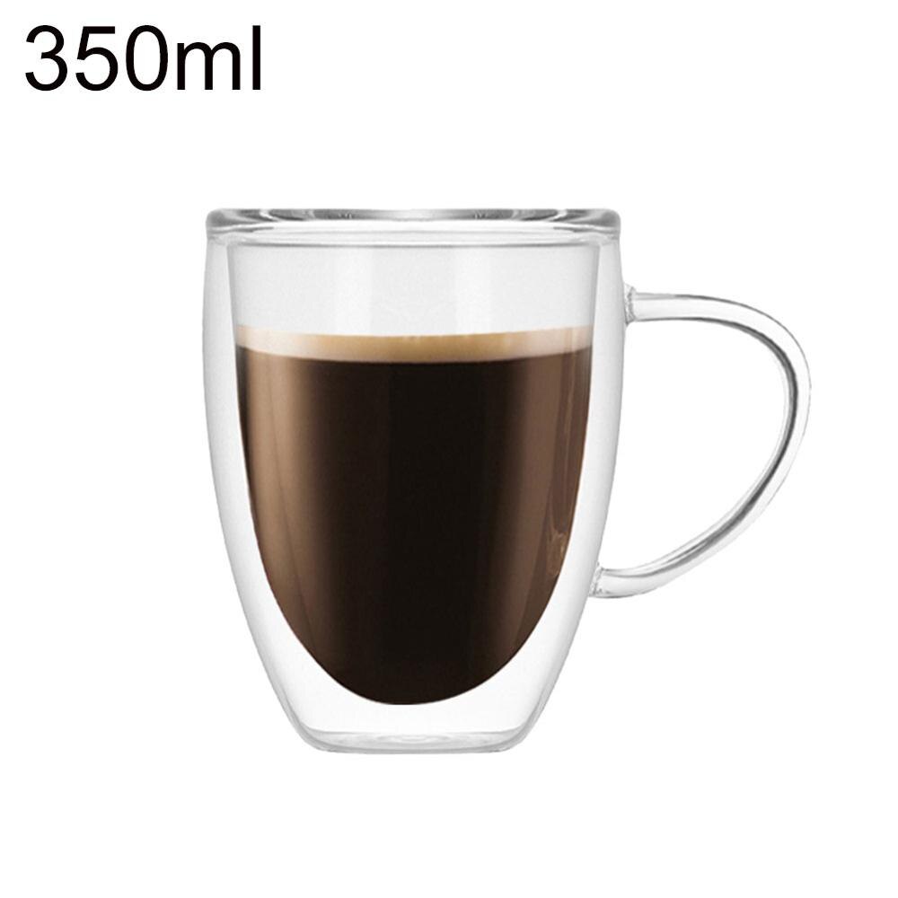 250/350/450ml dubbel vägg värmebeständigt glas kopp kontor kaffe te handtag mugg whisky vin mugg handtag bar hem klubb drinkware: 350ml