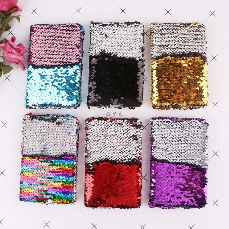 Sequins Notebook Notepad Glitter Diary Memos Stationery Office Supplies Stationery 78 Sheets Newest L29k