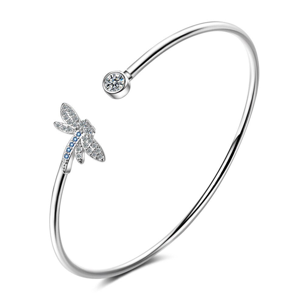 Butterfly Dragonfly Heart CZ Zircon Adjustable Cuff Bangle & Bracelets For Women Girls Luxury Sipmle Trendy Jewelry S-B2178: Dragonfly