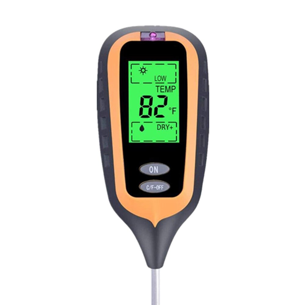 4 In 1 Soil PH Meter Soil Temperature Solar Moisture PH Meter Tester Garden Plants Flowers with Mini Gardening Tools Three-piece: Square