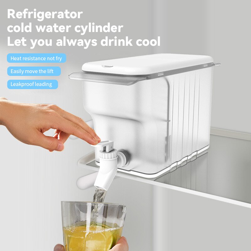 Cold Water Jug With Tap Water Beverage Dispenser Fruit Teapot Tank Refrigerator Plastic Kettle Pot Cold Water Jug For Lemonade