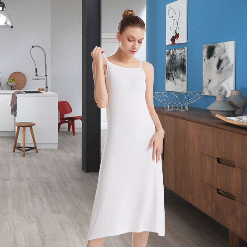 Zomer Faux Zijden Nachthemd Vrouwen Mouwloze Ademend Riem Lange Kamerjas Sleepdress Casual Nachtjapon Homewear Nachtkleding