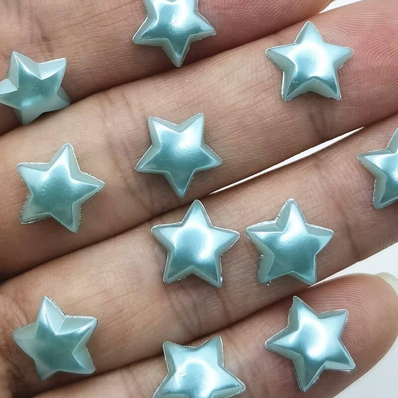 1 Doos Blauw Imitatie Parels Half Ronde Plaksteen Kralen Voor Sieraden Maken Craft Parels Kleding Accessoires Nail Diy Decoratie