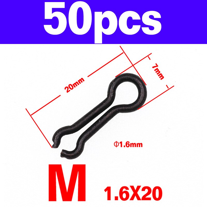 Wifreo 50 stk karpe fiske synke øyne øyejer rote splay ringe fiske bly mugg synke ledere ødu synke ødu bly øyne: Størrelse  m 50 stk