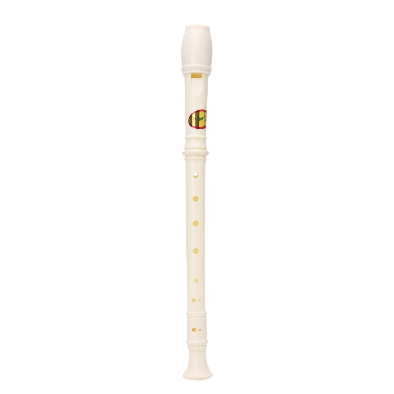 Plastic Musical Instrument Recorder Soprano Long Flute 8 Holes: white
