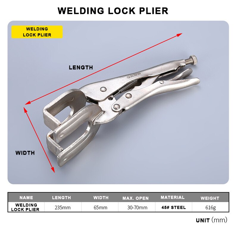 Locking Pliers Fix Locator C Clamp Pincer Grips Ground Mouth Woodwork Grip Vise Lock Plier Clamping Hand Tools Weld Clip Tool: Welding Lock Pliers