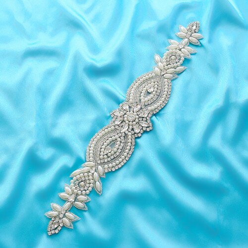 argent or strass applique cristal robe de mariée ceinture mariée ceinture demoiselles d'honneur ceinture Beade accessoires de robe de mariée: sliver