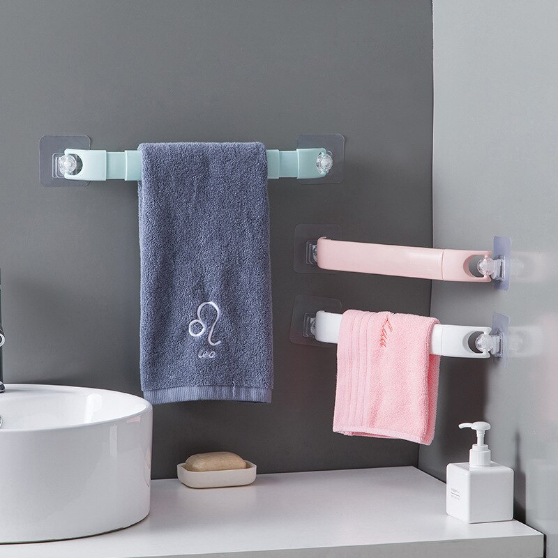 Porte-serviettes rétractable en plastique, sans perforation, cloison sanitaire, porte-serviettes simple