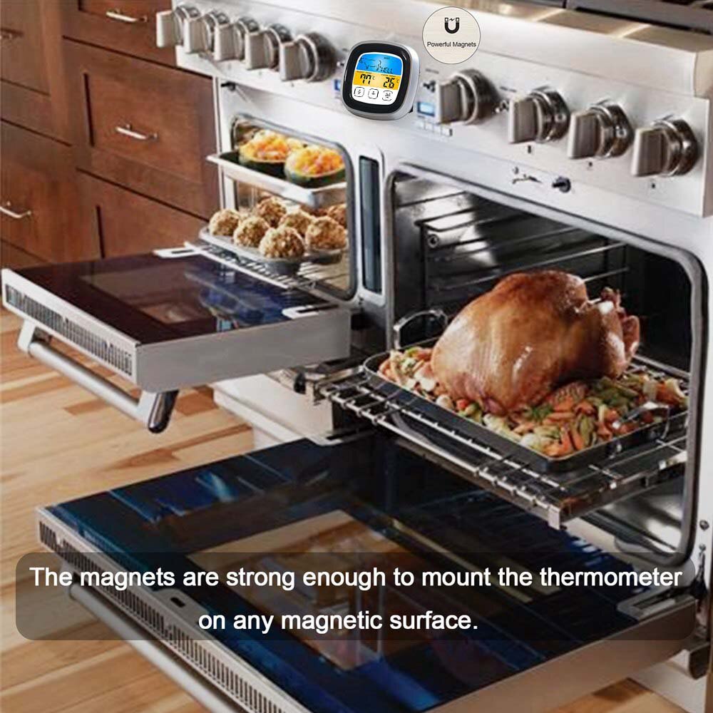 Digital Oven Thermometer Meat Timer Baking Temperature Meter Stainless Steel Gauge Digital Kitchen Baking Tools