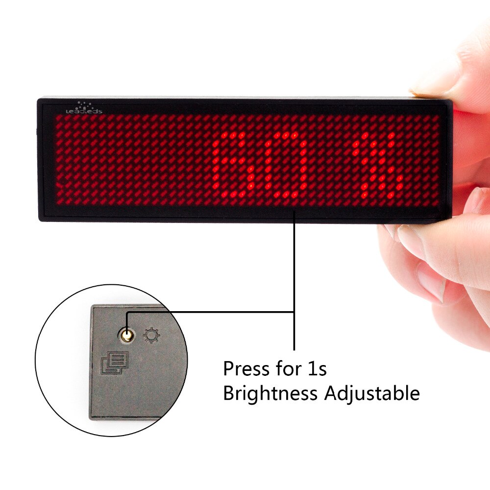 12 x 48 pixels rød farve led navneskilte programmerbar beskedstavle understøtter arabisk osv multinationalt sprog