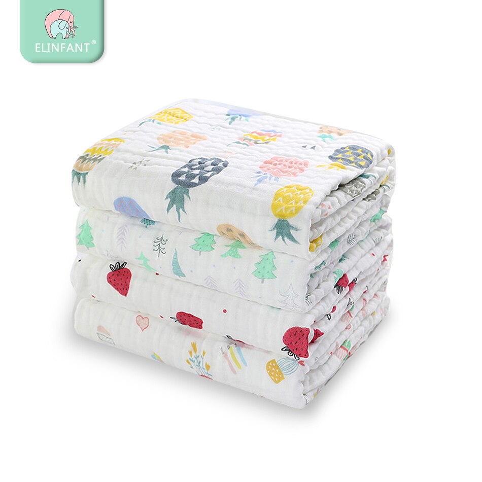 Elinfant – langes en mousseline 100% coton pour bébé, couvertures colorées pour -né, doux, 6 couches, 1 pièce