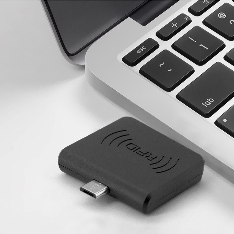 Mini lector Rfid portátil para el hogar, soporte para ventana/teléfono android, 13,56 mhz, tarjeta Nfc, Chip inteligente, lector Otg
