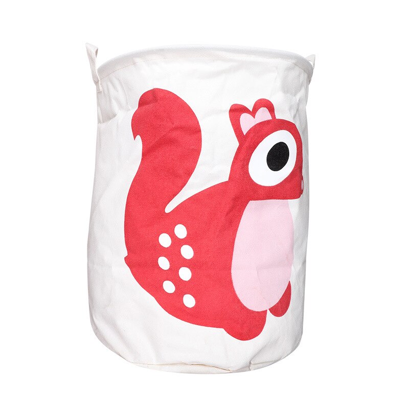 Cesta de la colada del bebé del león lindo juguete plegable Cubo de almacenamiento de Picnic ropa sucia cesta caja de lona organizador Animal de la historieta: Squirrel