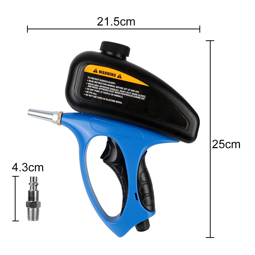 90psi Handheld Pneumatic Sand Blasting Machine Glass Tombstone Sprayer Sandblasting Machine Anti-rust Sandblaster