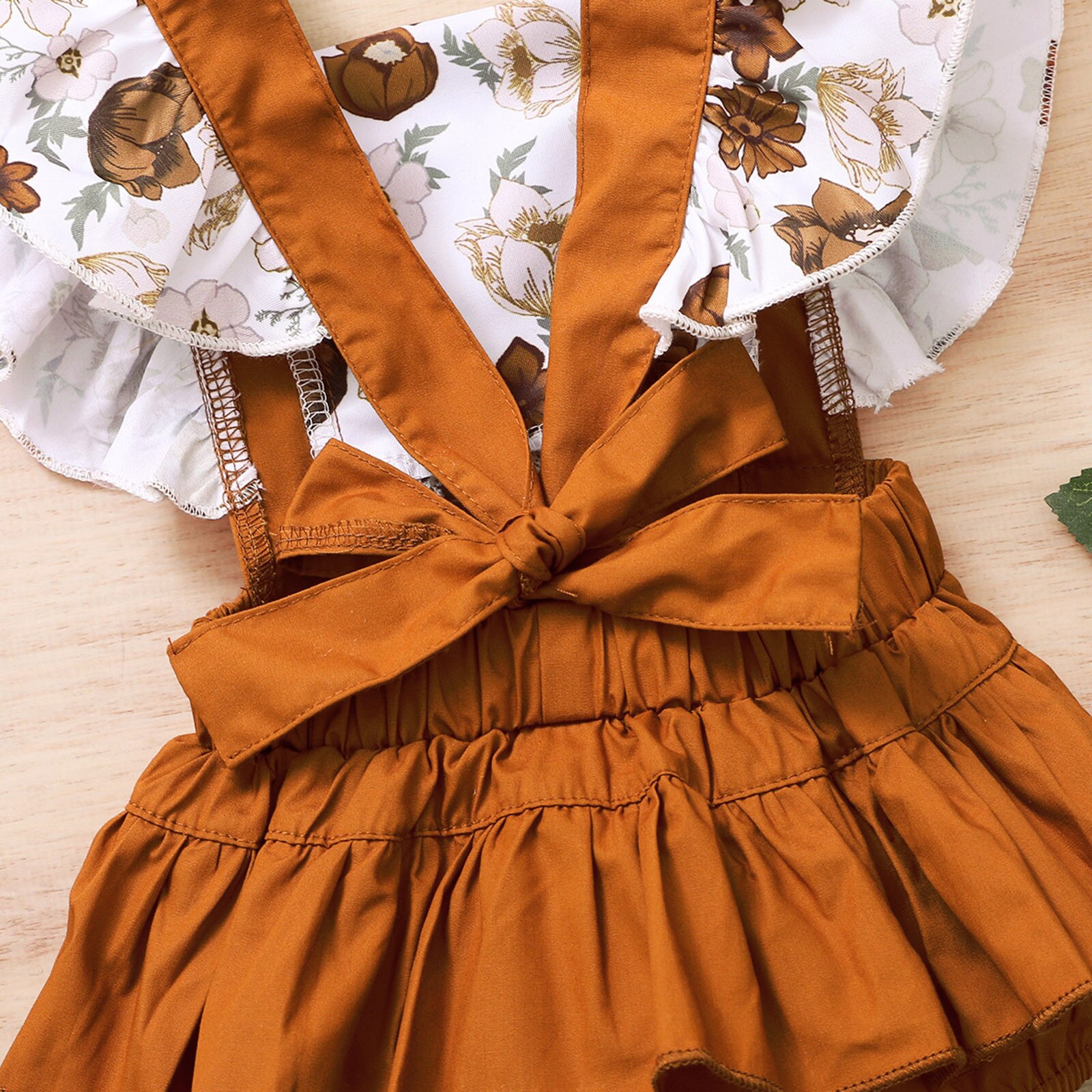 Summer clothes Infant Baby Girls Ruffle Floral Printed Backless Romper Bodysuit+Headbands Infant Clothing Outfits 3-18 Months