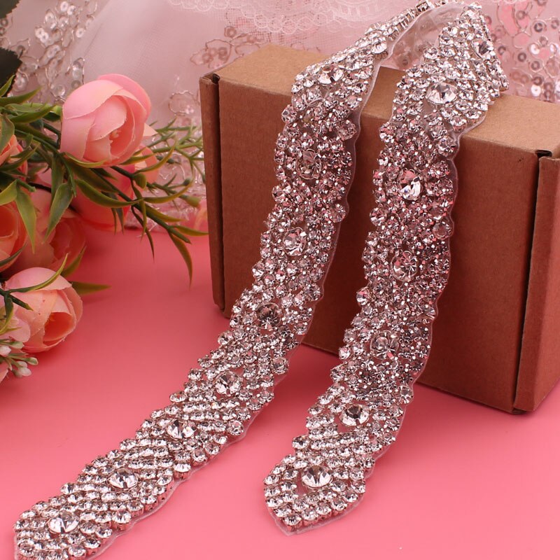 Bruids Trouwjurk Riem Kristal Strass Riem Jurk Diner Gordel: silver
