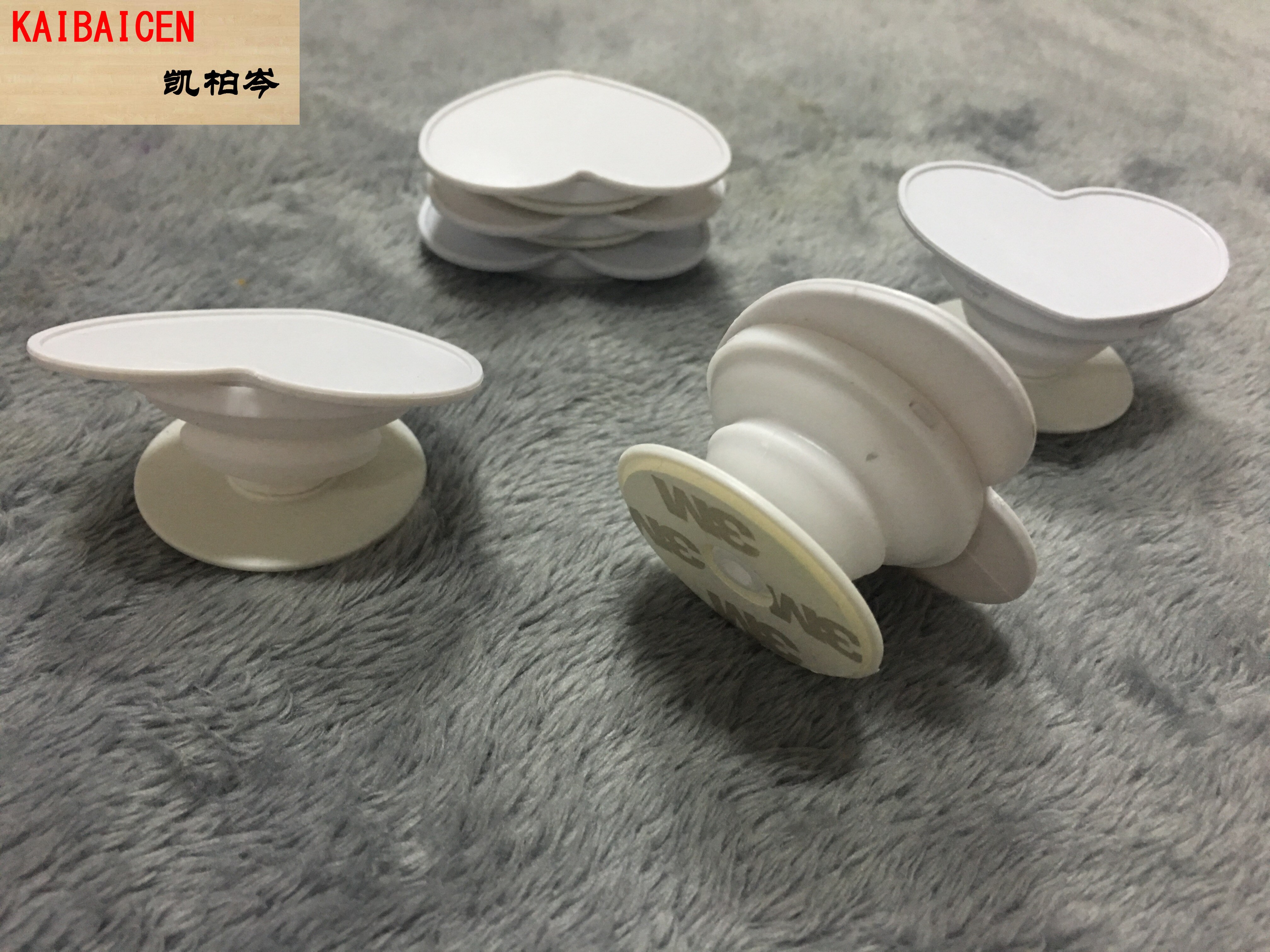 100pcs/lot Universal Heart Cell Phone Holder Real 3M glue Grip UV phone Stand 360 Degree Finger Holder Flexible adjustable