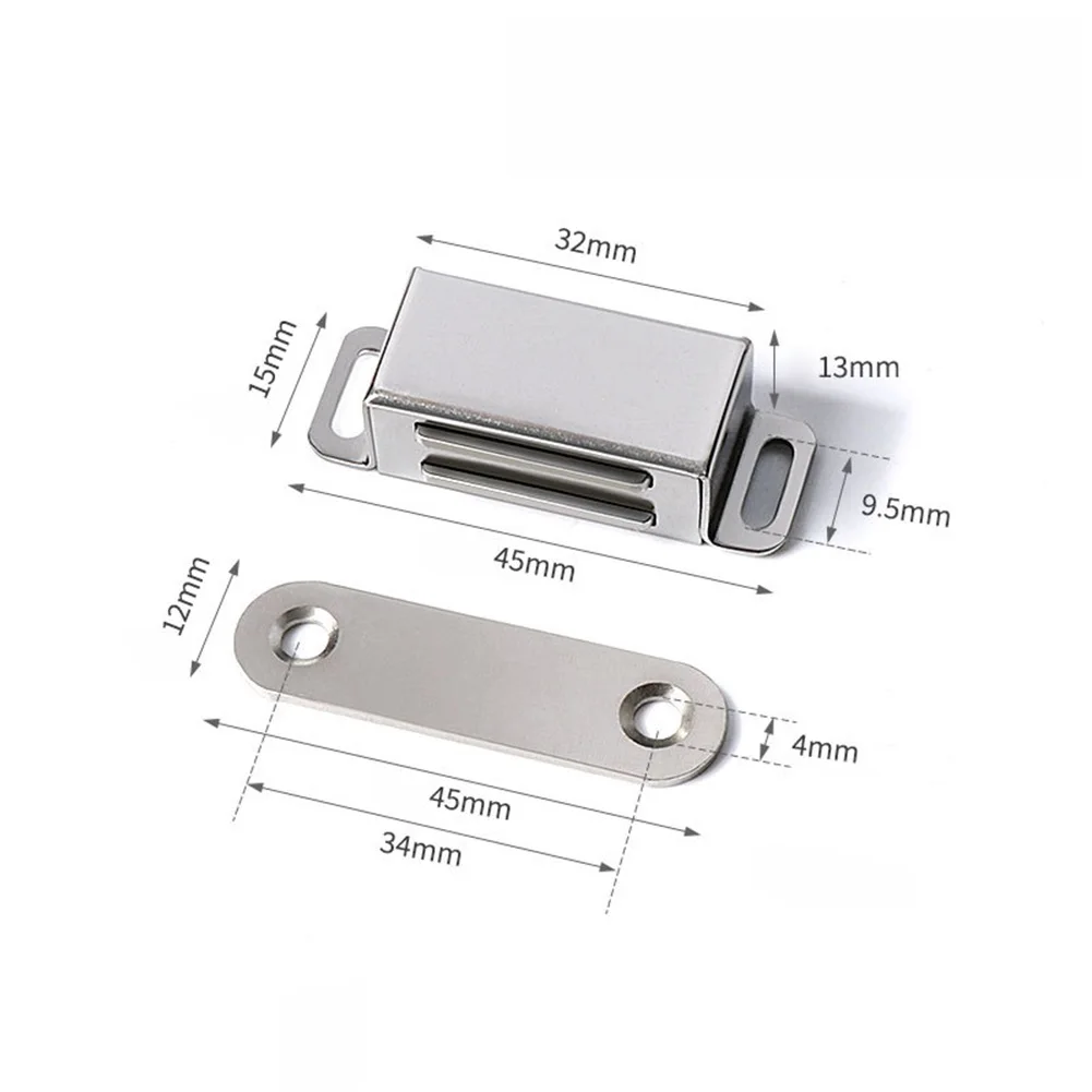 Magnetic Door Catch Strong Heavy Duty Cupboard Magnets 40KG Kitchen Door For Cabinets Drawers Sliding Screen Door: Nickel