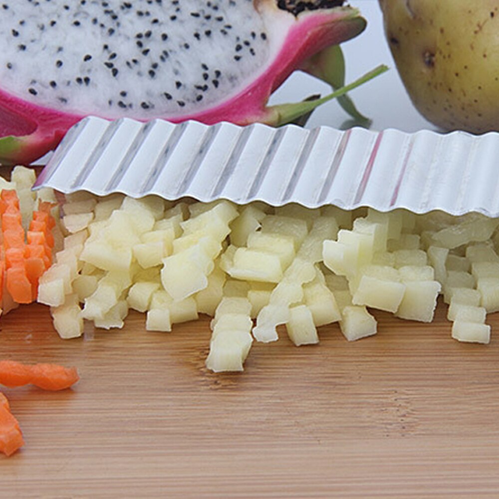 Cuchillo ondulado de acero inoxidable para cortar patatas fritas, utensilio de cocina para cortar patatas fritas, rebanadas de corte corrugado