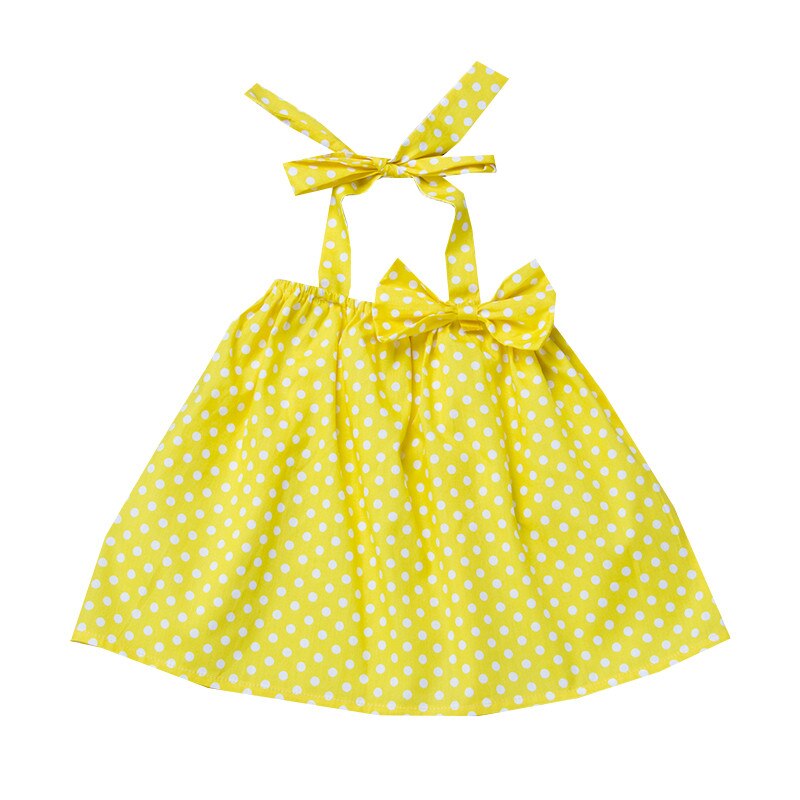 Débardeur d'été sans manches pour bébés filles, décontracté, à pois, col licou, à lacets, vêtements en coton, avec nœud, 6-24M: 18M