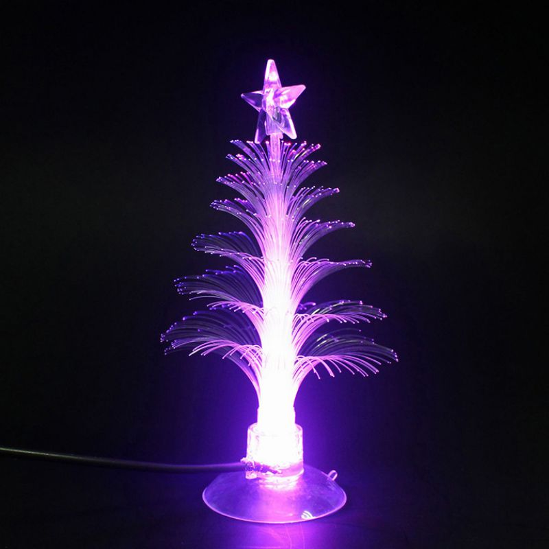 Desktop Kerstboom Verlichting Home Decoratie Kleur Veranderende Glasvezel Nachtverlichting