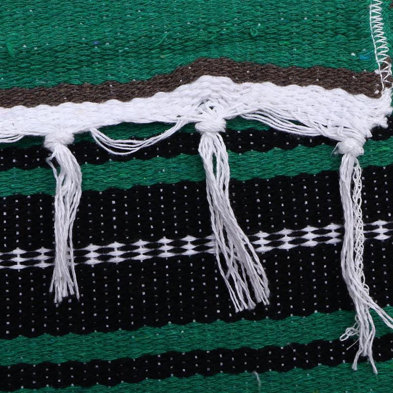 Couverture de yoga Falsa mexicaine, couverture tissée en polymères colorés, Serape pour canapé, chambre à coucher, voiture, pique-nique, été, plage, bleu, 130x180cm